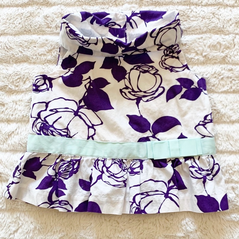 Janie and Jack Purple Floral Peplum Top